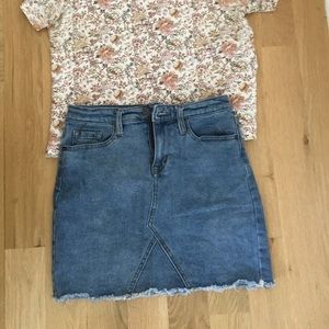 denim mini skirt